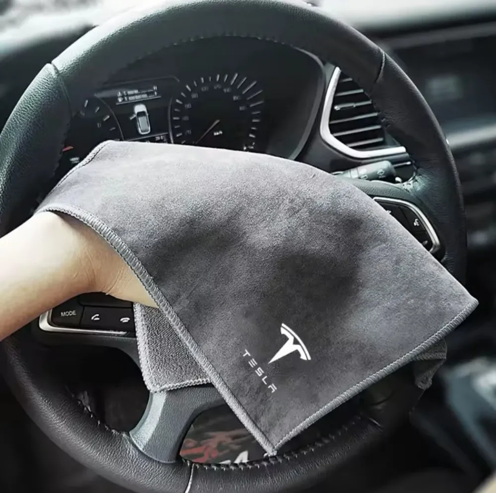 Tesla Car Wash Microfiber Towel Premium Auto Detailing Cloth с лого