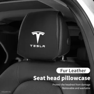 Tesla Head Rest се покрива с лого за 3, y, s и x
