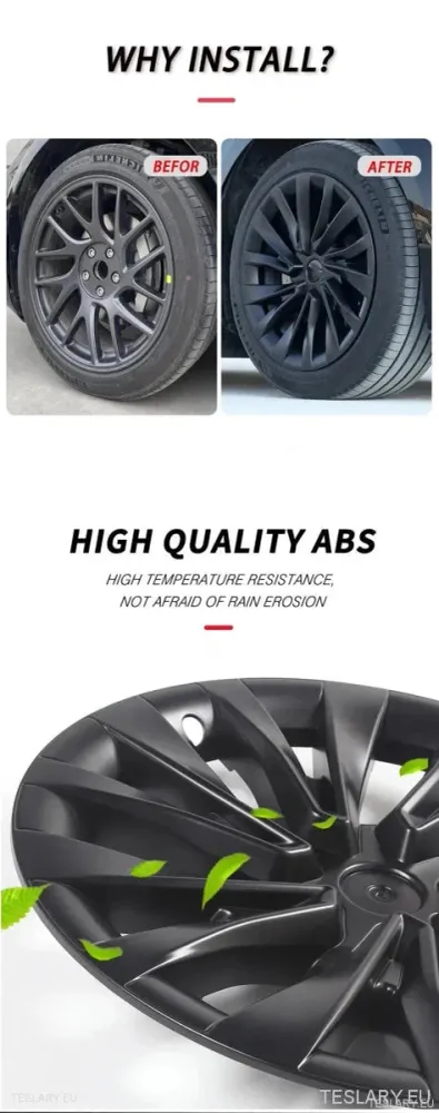 18" Сребърни капаци за джанти за Tesla 3 Highland с пълна джанта