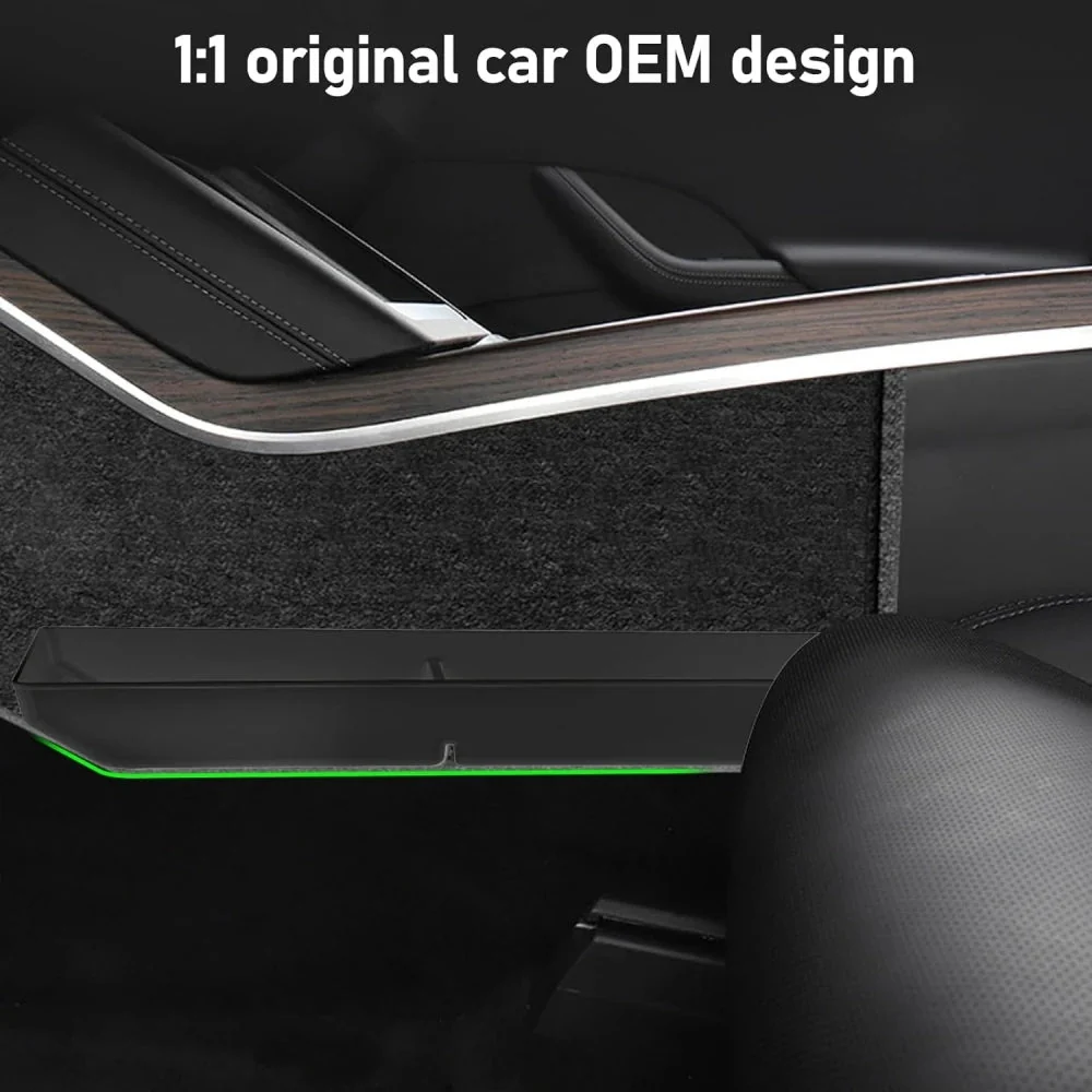 Tesla Model S/X 2022 - 2025 Централна конзолна тава с долна възглавница Black Black