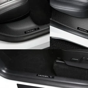 Tesla Model Y Защита в стила на въглеродни влакна за первази (4 парчета)