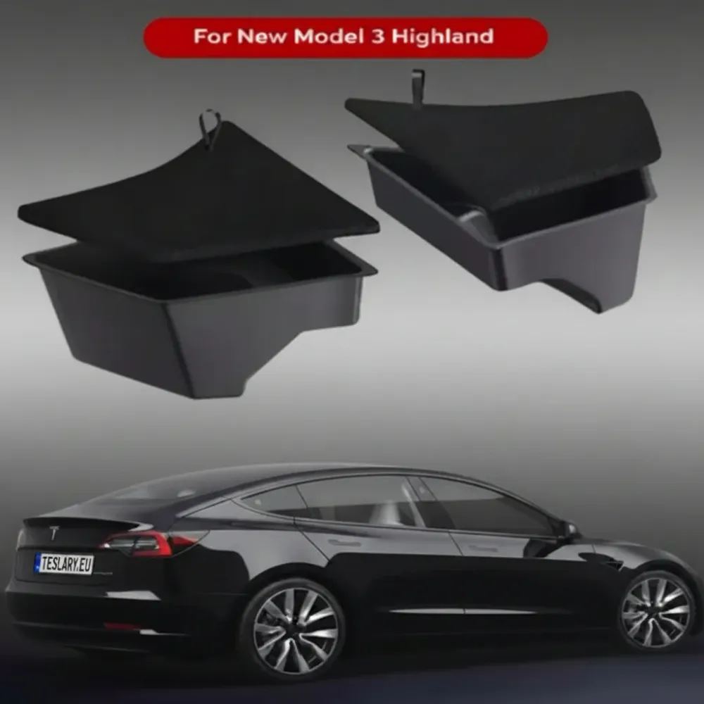 Tesla Model 3 Highland заден багажник Организатор Странични джобове с капаци (2)