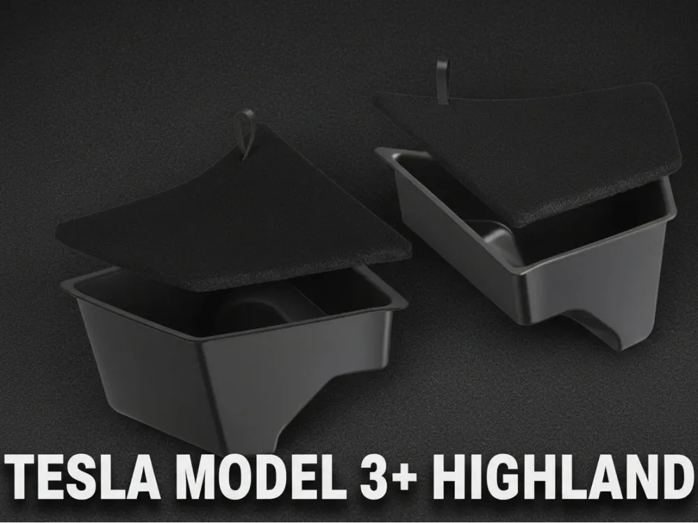 Tesla Model 3 Highland заден багажник Организатор Странични джобове с капаци (2)