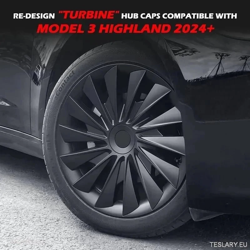 18" Капаци за джанти за Tesla Model 3+ Highland Performance Induction Style - гланцово черни