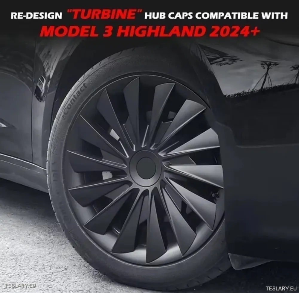 18" Капаци за джанти за Tesla Model 3+ Highland Performance Induction Style - гланцово черни