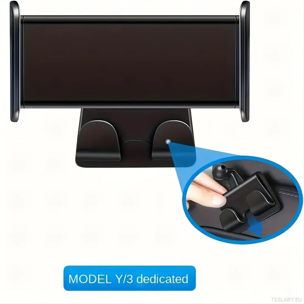 Кука за глава с таблет и притежател на телефона, съвместима с Tesla Model 3, Model 3+ Highland Model Y & Model S/X Задна ч...