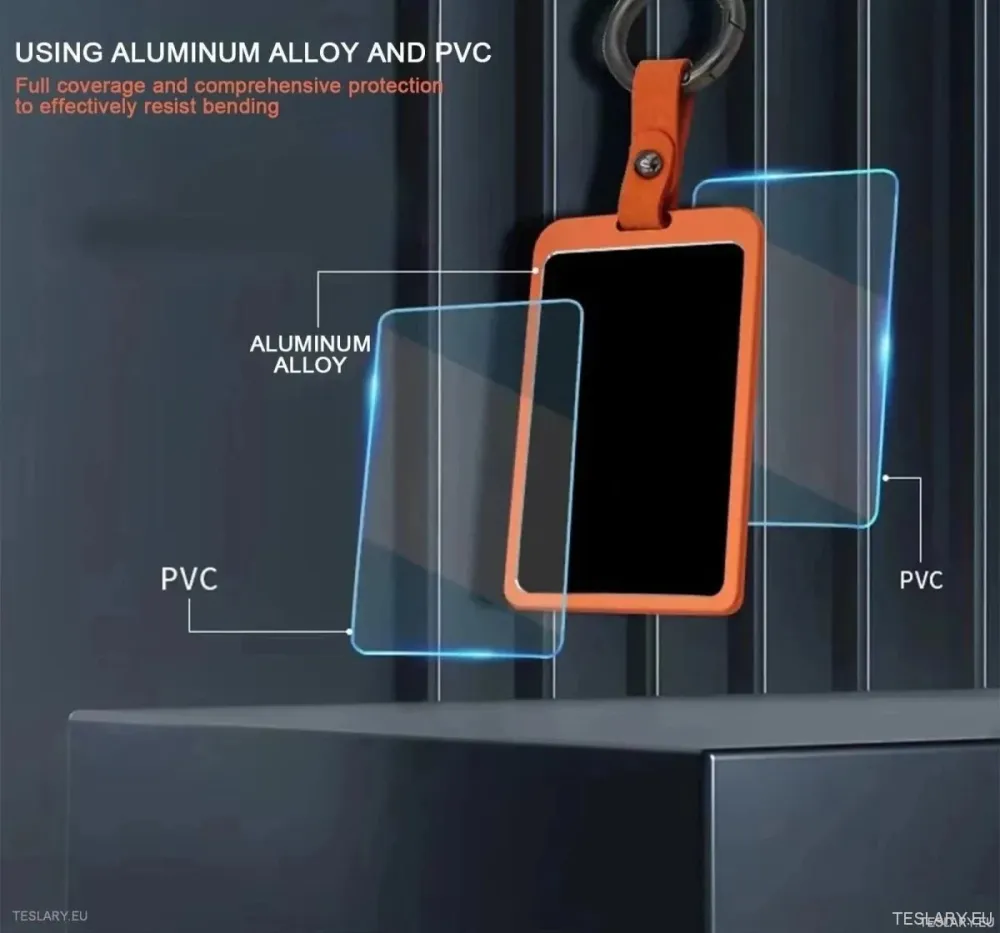 Ключов калъф за алуминиева сплав за ключови карти Tesla 3/Y RFID