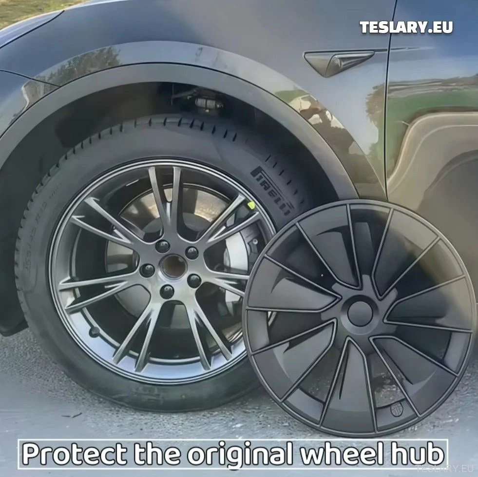 TESLA МОДЕЛ Y 19" УНИКАЛНИ S15 ПЪЛНО ПОКРИТИ ГЛАВИНИ ЗА ДЖАНТИ, ЧЕРНИ И СРЕБЪРНИ