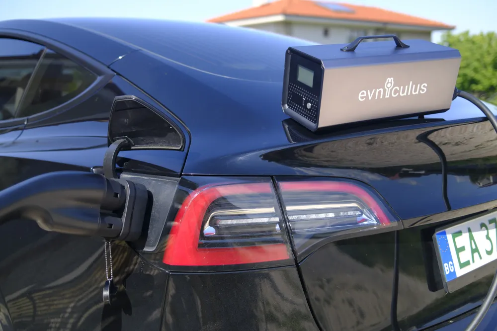 Tesla V2L Адаптер 7 kW CCS2 + CEE 32A син