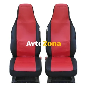 Калъфи тапицерия за предни седалки за Toyota Aygo Citroen C1 Peugeot 107 VW Up Seat Mii Skoda Citigo, еко кожа червени