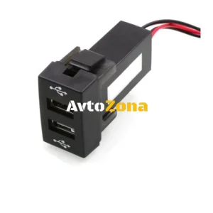 Двойно USB УСБ Зарядно за Вграждане за Peugeot 307 Пежо 12V 4.2 Amp