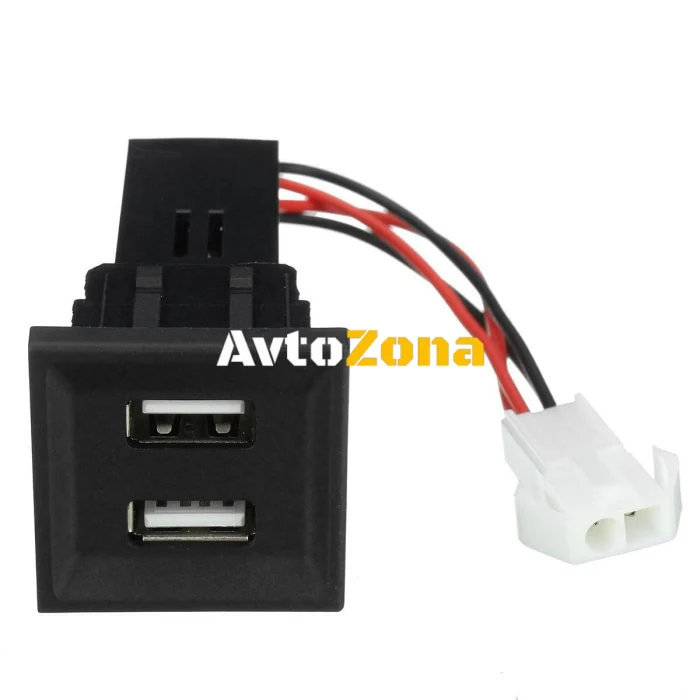 Двойно USB Зарядно за Вграждане за Volkswagen Фолксваген VW Transporter Транспортер Caravelle Каравел Т5 2003 - 2009