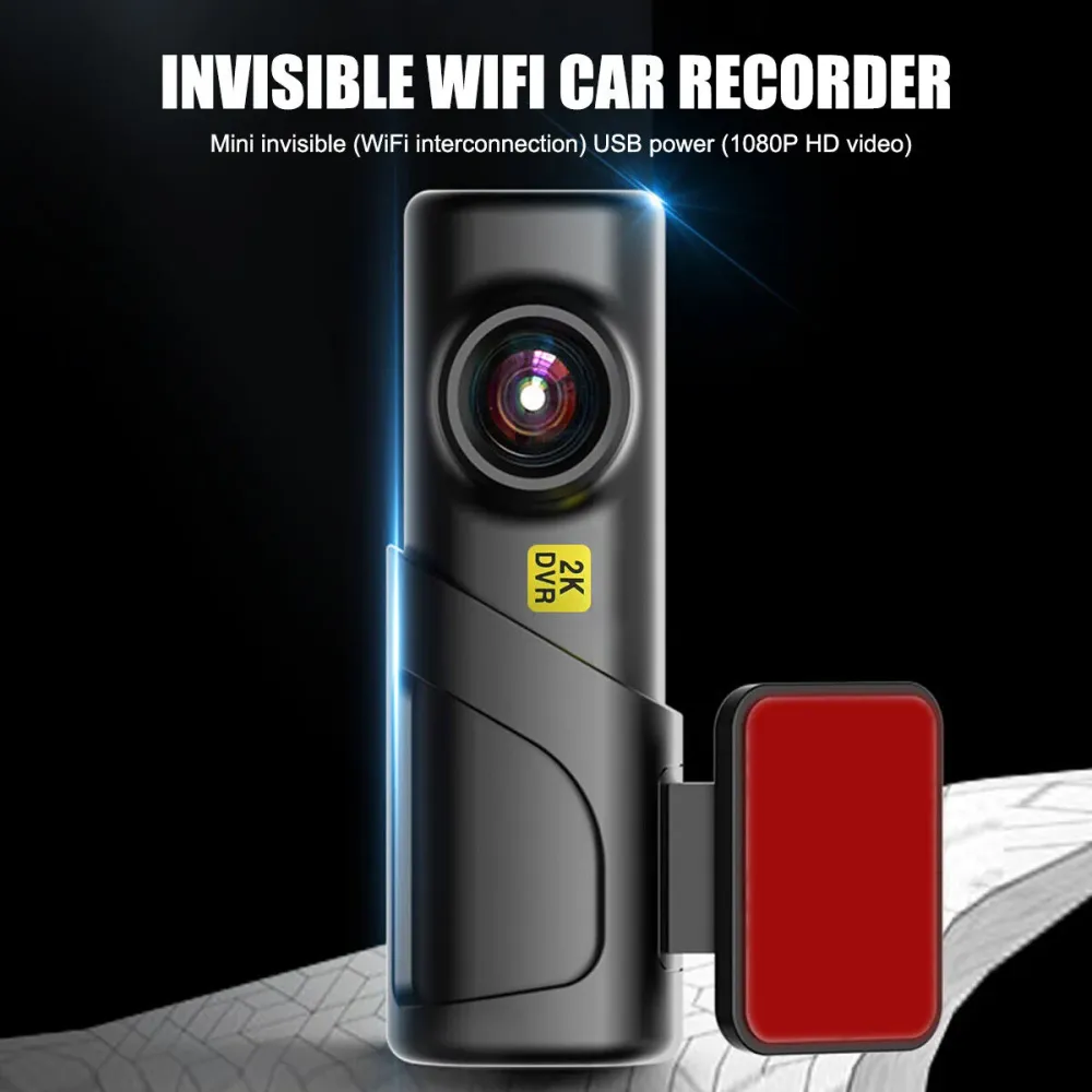 Авторегистратор видеорегистратор за автомобил 2K HD WIFI USB DVR камера G-сензор Видеорекордер Нощно виждане + 32 GB Micro...