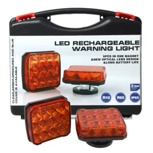 Безжични Wireless Аварийни Сигнални Блиц Светлини Лампи Маяк с Mагнит 12v 24v Лед Led Оранжеви с 12 режима на работа