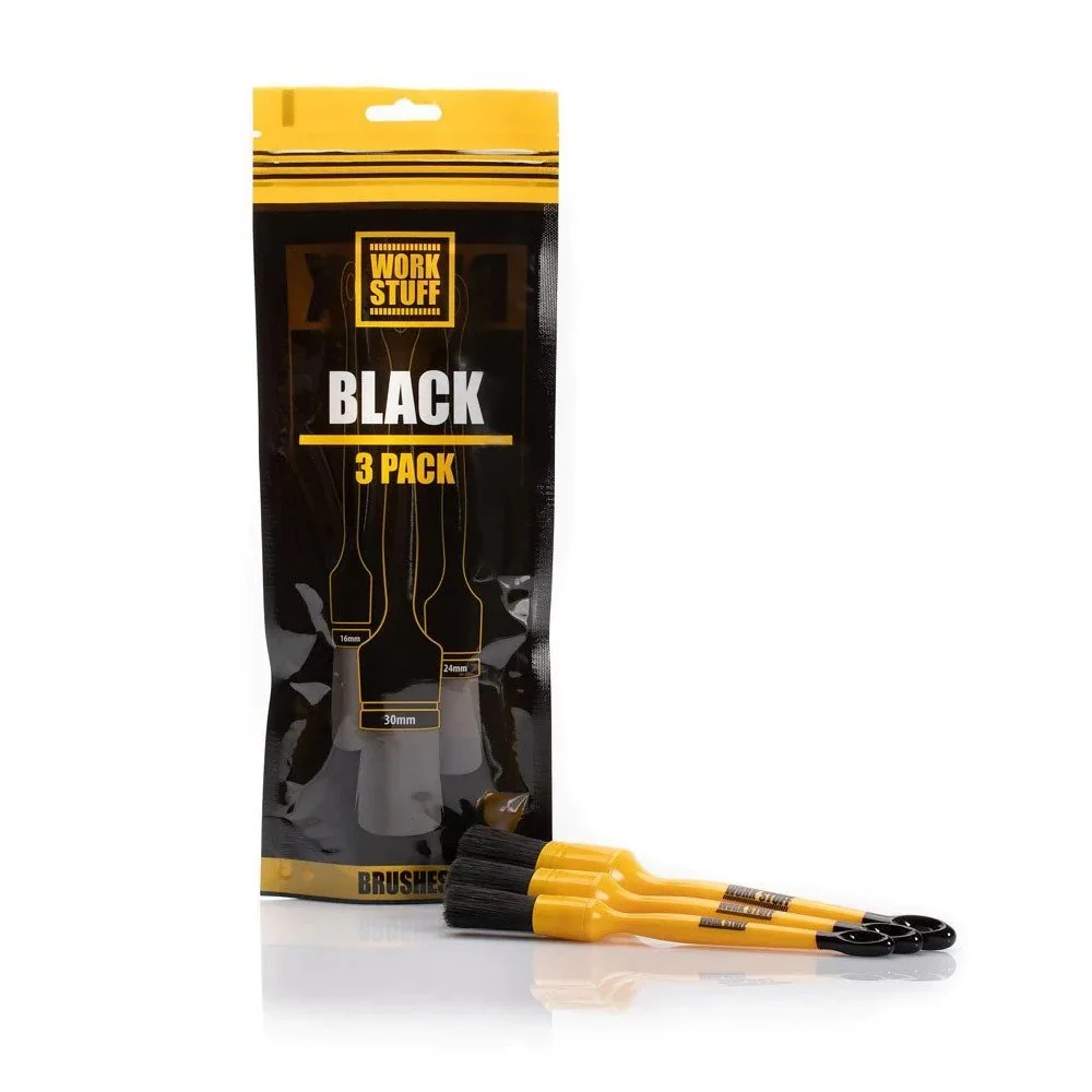 Комплект четки за детайли Work Stuff Black, 3 бр